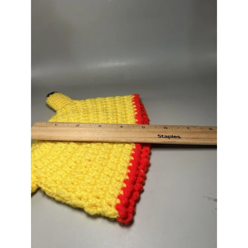 Pikachu Hat Cap Fitted Kids Small Handmade Crochet Pokemon Beanie Cosplay